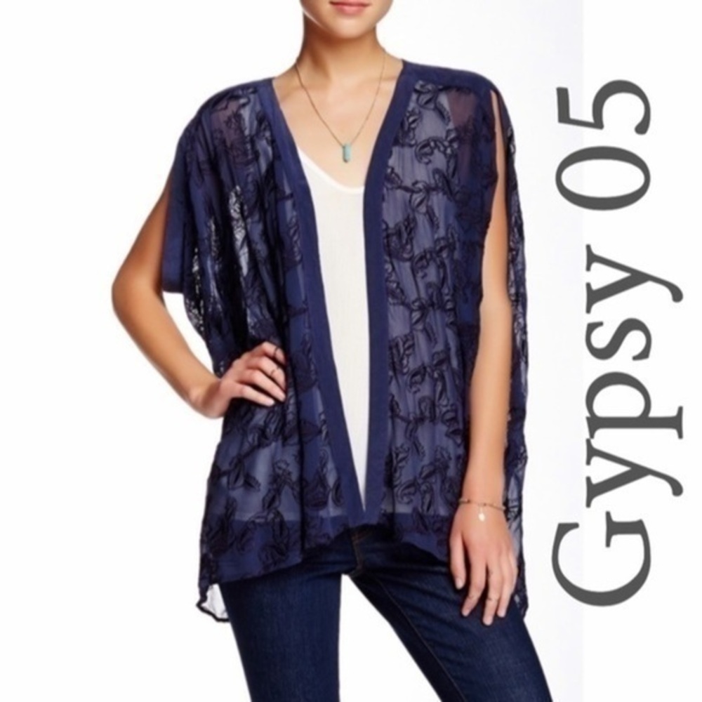 Gypsy 05 (Silk) Blue Eclipse Embroidered Kimono BRAND NEW